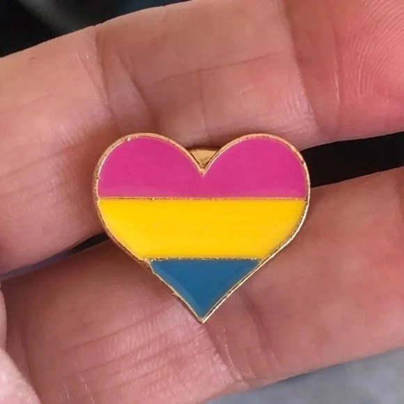 Pink Yellow Blue Pansexual Pride Lapel Pin Brooch - Picture 1 of 3